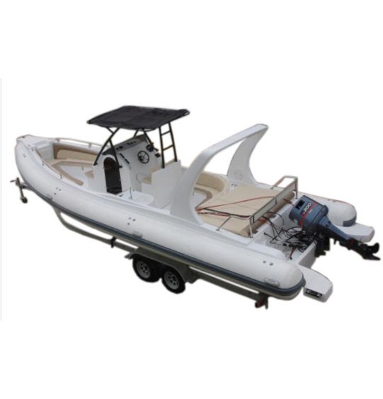 Rigid hull inflatable fishing boat and semi rigid inflatable boat