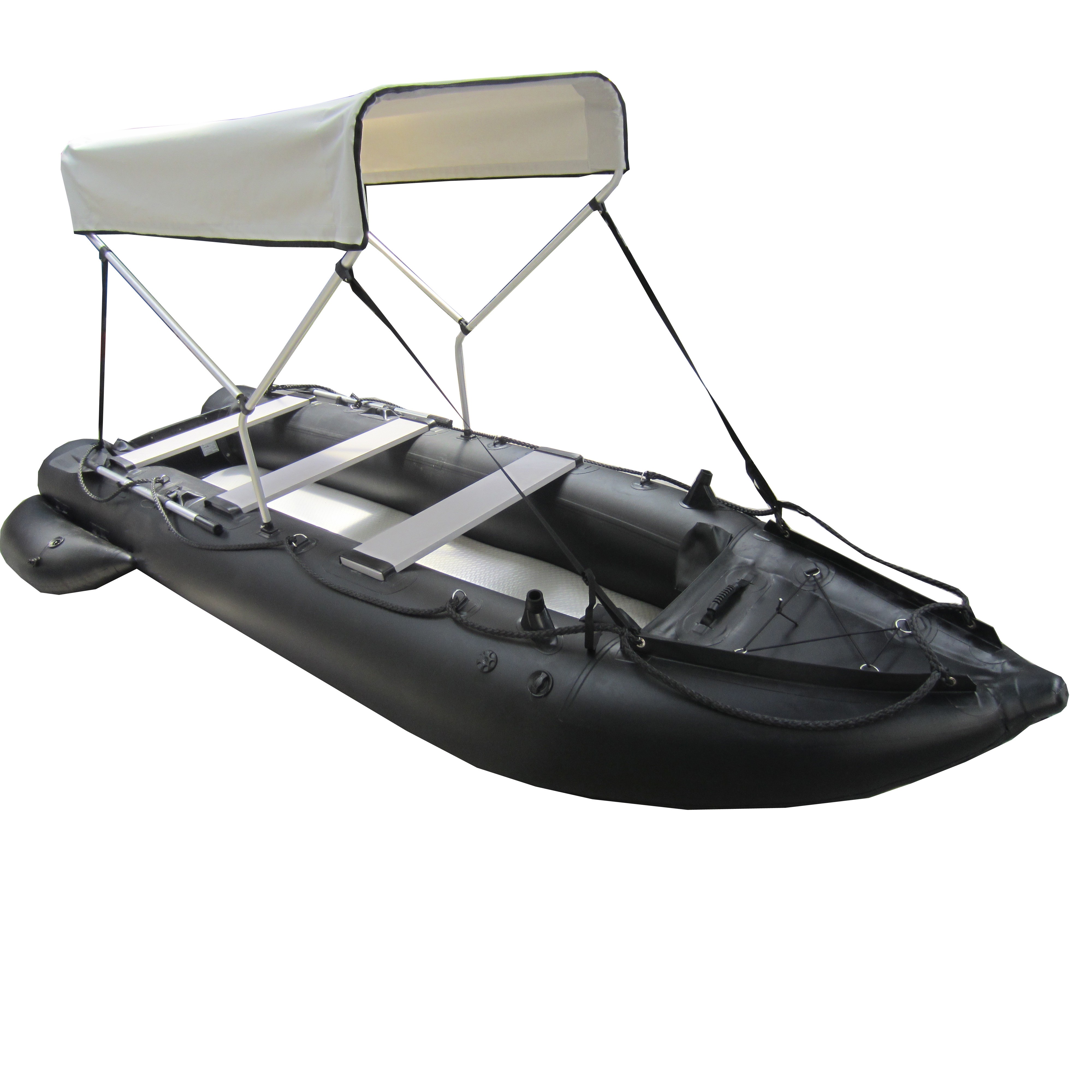 Inflatable kayak in the sea