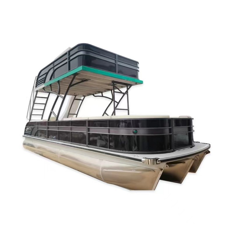 Aluminum deck pontoon boat with customized size and design for sale