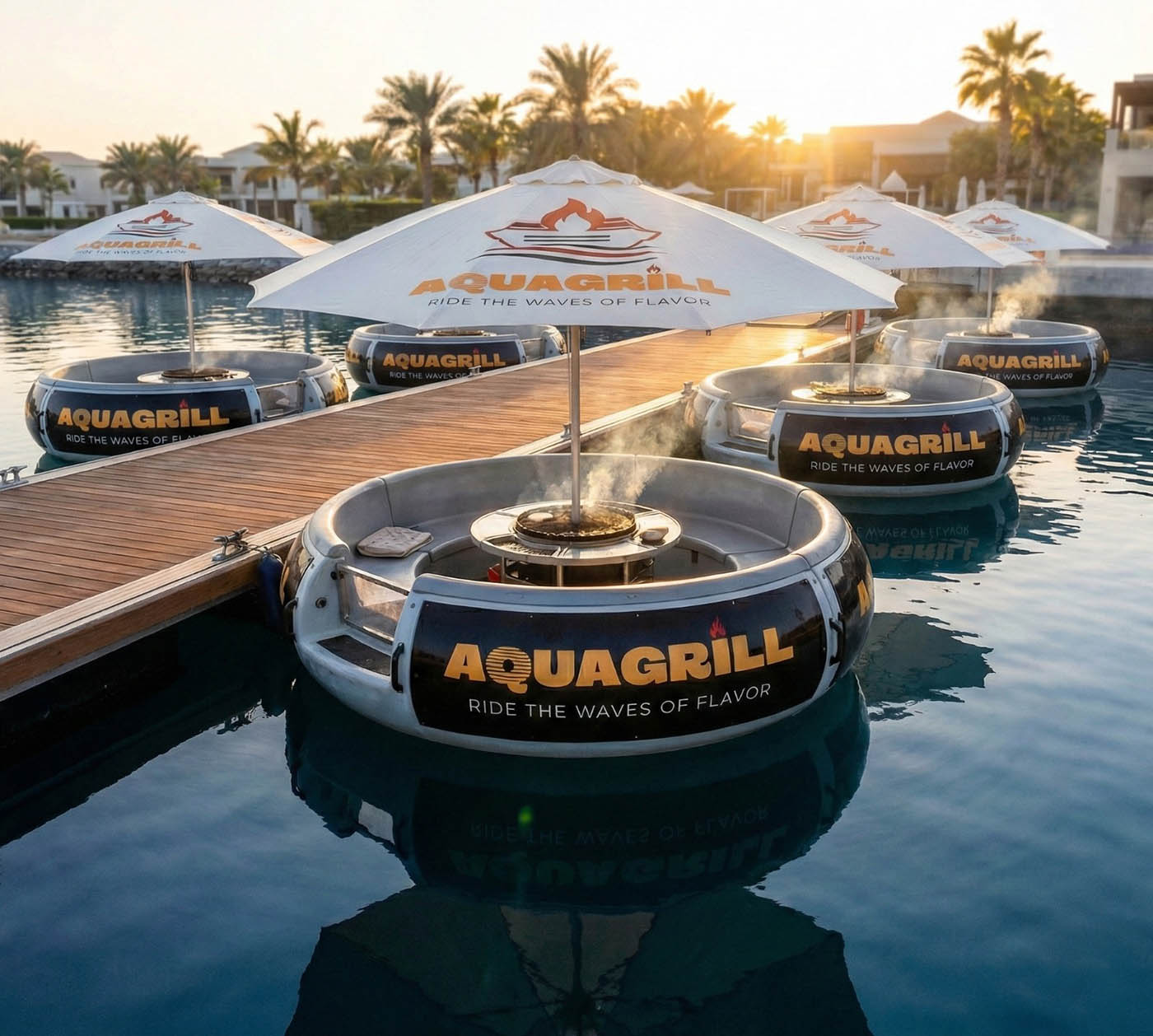 Our personalized service for the barbecue boat: customize your logo and print it on the hull