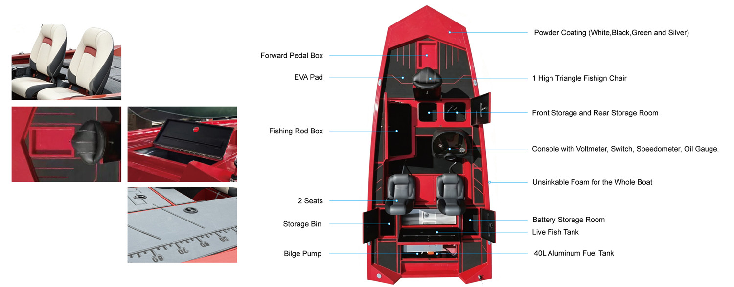 Aluminum bass boat