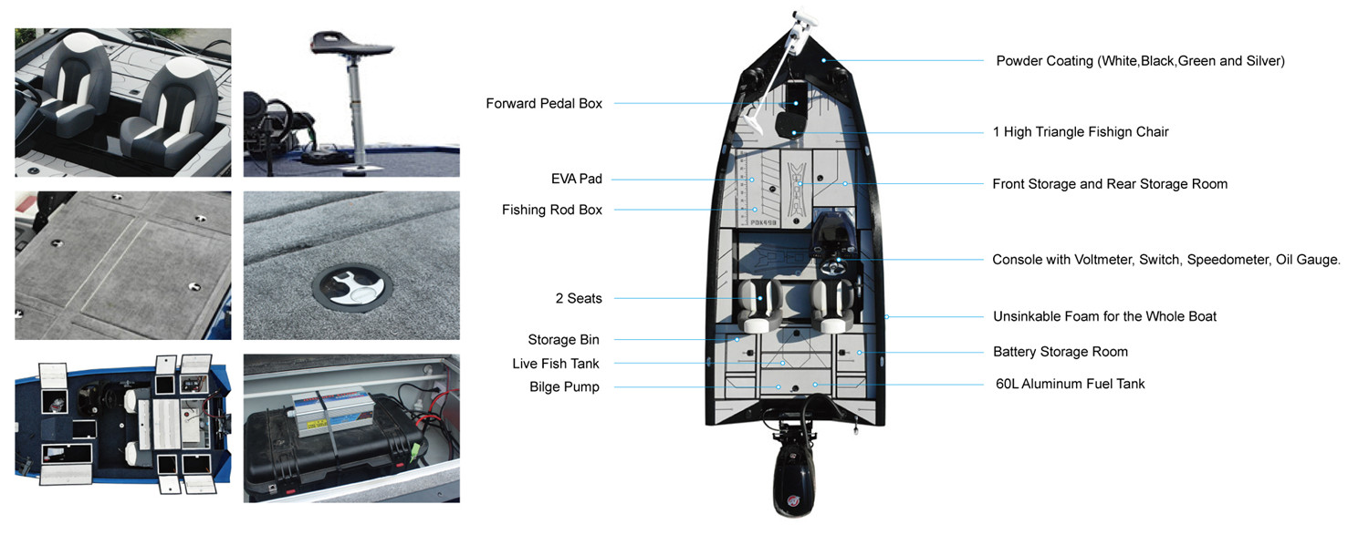 Aluminum bass boat V498