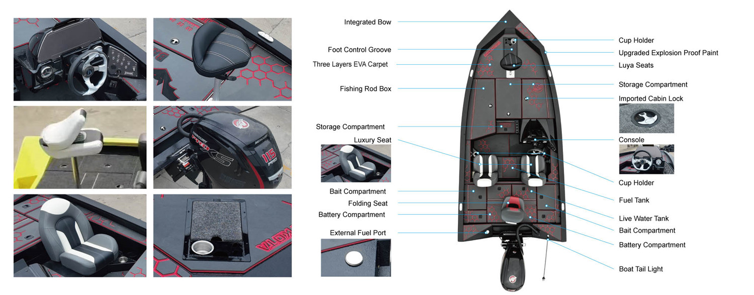 Aluminum bass boat V498