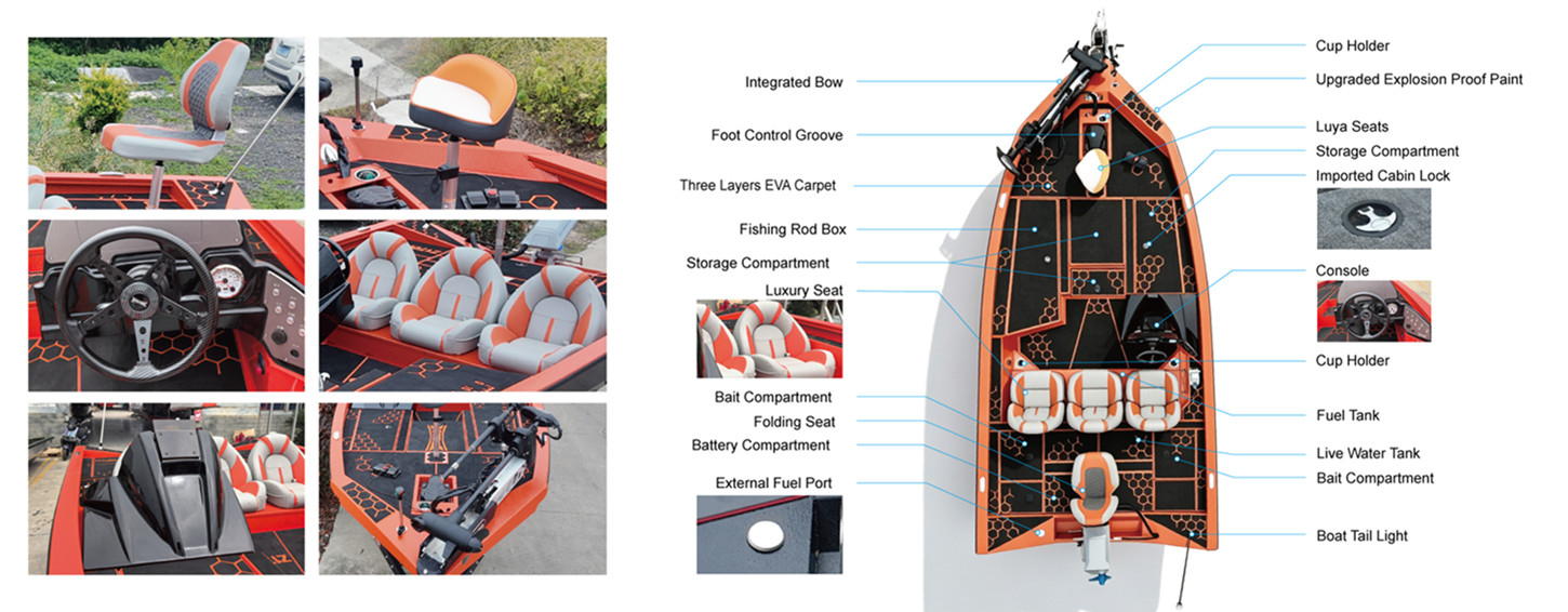 Aluminum bass boat V520