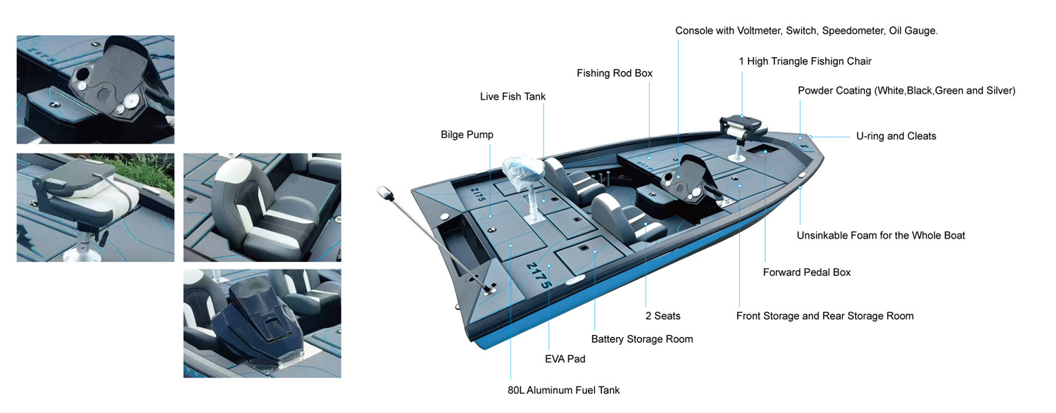 Aluminum bass boat V536