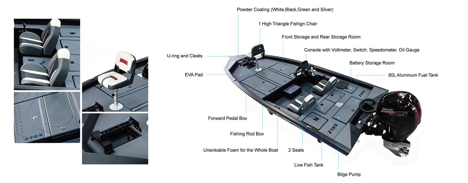 Aluminum bass boat V568