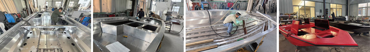 Colton workshop of aluminum bass boat